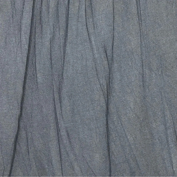 Amaryllis Large Shirt Top Navy Blue Floral Cap Short Sleeve V Neck Semi Sheer - Picture 3 of 7